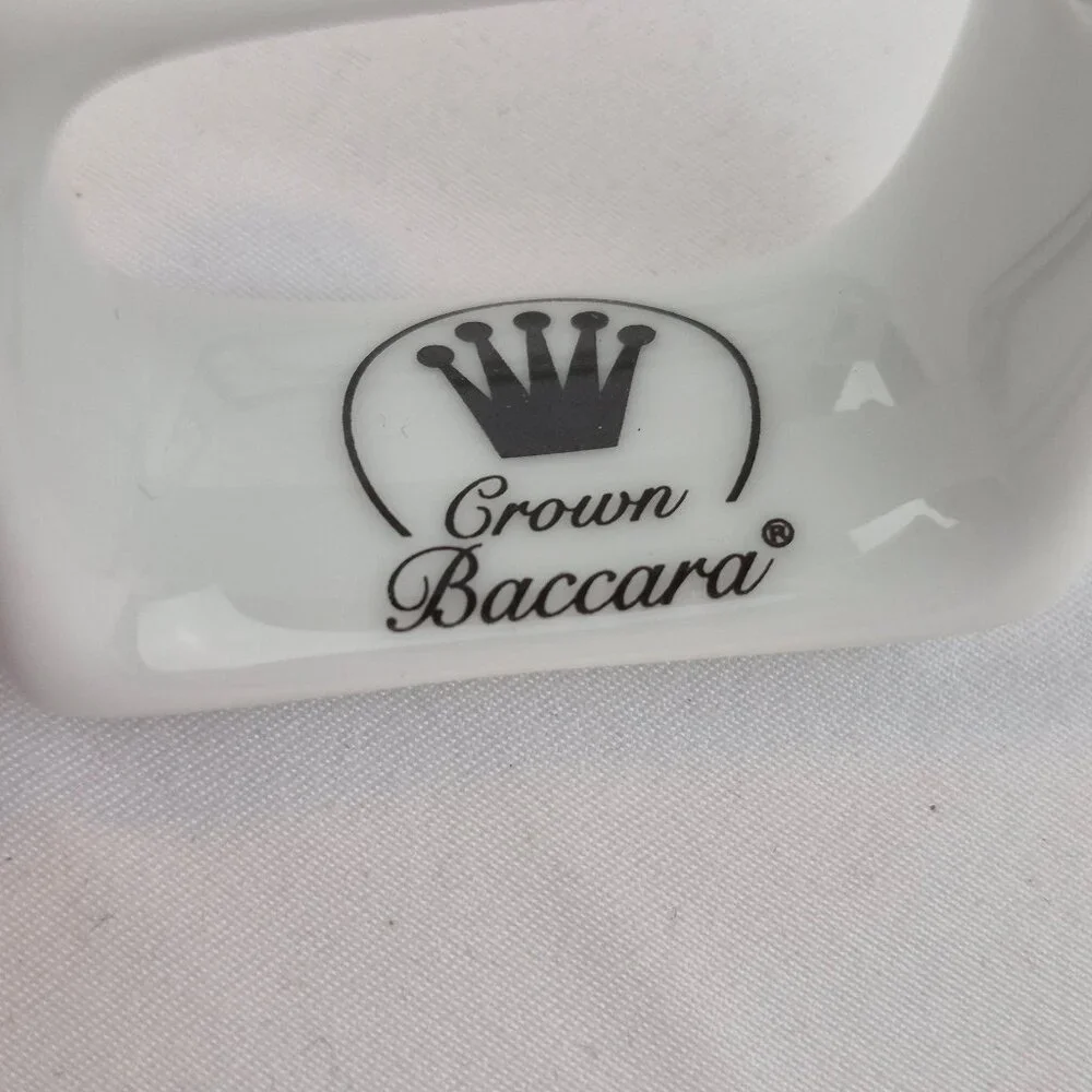 Crown Baccara Napkin Rings Modern Rectangle Porcelain Glossy Finish Set of 7